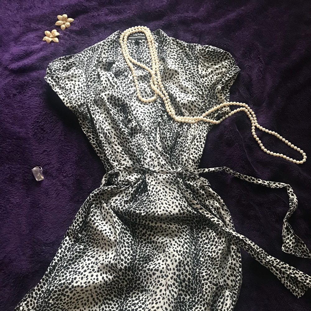 SOLD Express Design  Wrap Cheetah Retro Dress